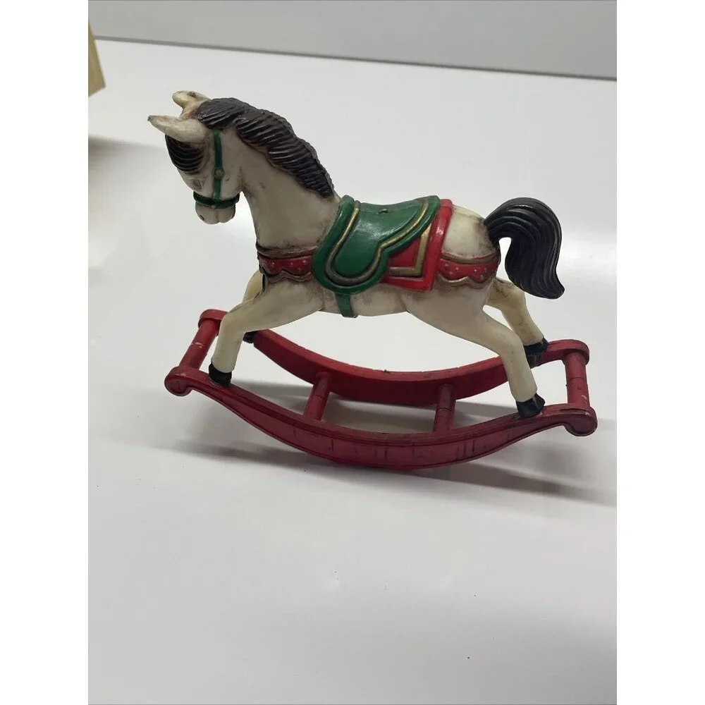 VINTAGE 1985 BRADFORD NOVELTY ROCKING HORSE CHRISTMAS DECORATION ORNAMENT Lionel